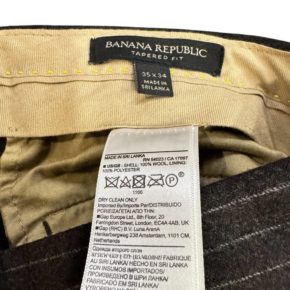 Banana Republic Men’s Wool Flannel Trousers Vitale Barberis Canonico 120’s •